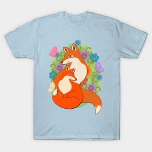 Two Foxes in a Garden T-Shirt